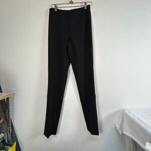 Kenzo Women’s Black Merino Wool Trousers Size 38 High Waist Straight Leg Pants
